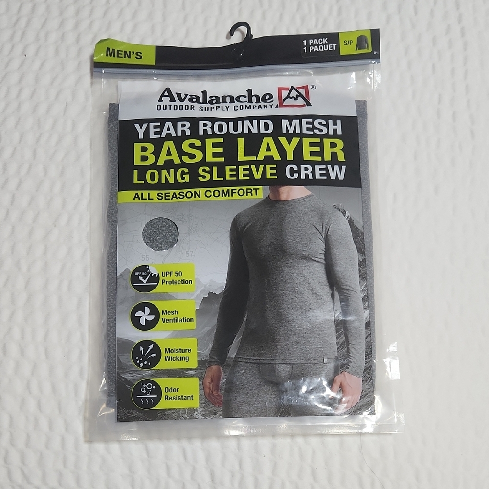 (Size Small) UPF 50 Men Gray Crewneck